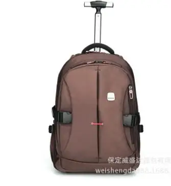 Coffee 21 Inch Weishengda, Оксфорд, Мужской Дорожный Рюкзак-тележка Сумка на колесиках, сумки на колесиках, женские рюкзаки, деловая сумка, чемодан на колесиках - Цвет: Coffee 21 Inch