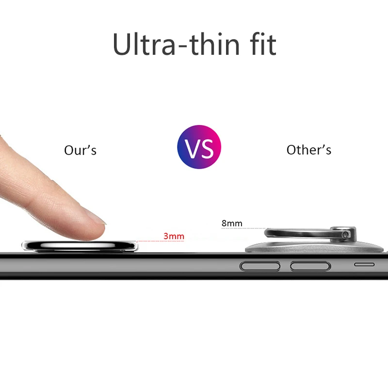 Женский держатель кольца для телефона на палец iphone Samsung xiaomi mi8 яркая кристальная