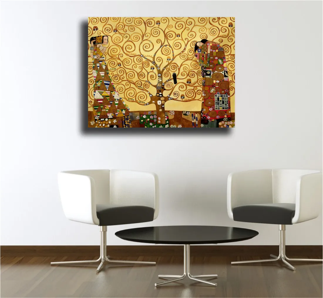 Древо жизни Gustav Klimt 1P картины печать на холсте HD Абстрактная Картина офисная