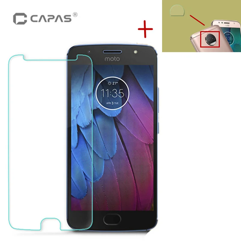 Set CAPAS для Motorola Moto G5S Plus XT1803 XT1805 Передняя закаленная стеклянная задняя камера Защитная прозрачная пленка - Цвет: Set