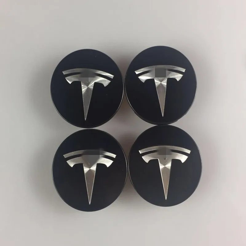 Sliver Black Logo Крышка Ступицы Колеса из нержавеющей стали с логотипом для Tesla модель 3 S X 4 шт - Цвет: Sliver Black Logo