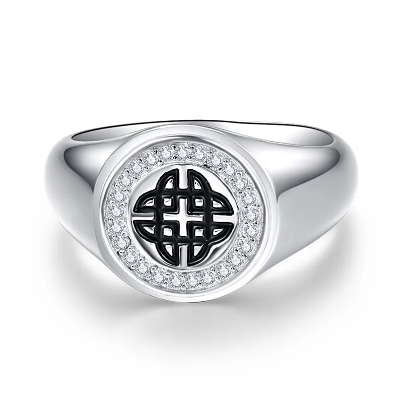 925 Sterling Silver BONLAVIE, 12 мм, вечная сила, Узелок, мужское кольцо, серебро пробы, 925, хорошее ювелирное изделие для мужчин, свадебные ювелирные изделия, аксессуары - Цвет камня: 925 Sterling Silver