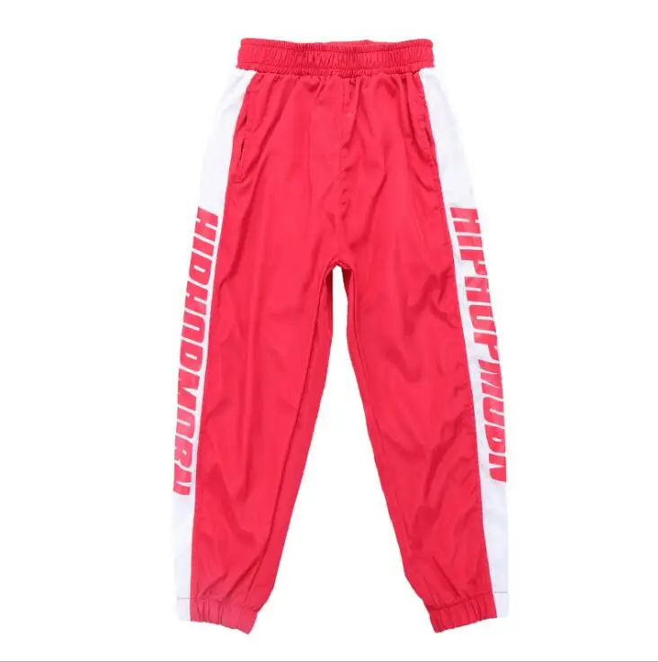 Red Pants Детская укороченная толстовка; рубашка; брюки для бега; одежда в стиле хип-хоп; одежда для джазовых танцев; костюм для девочек и мальчиков; одежда для бальных танцев; уличная одежда - Цвет: Red Pants