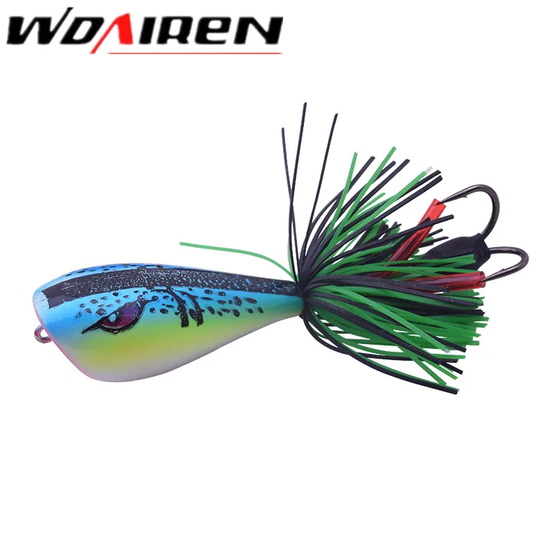 

WDAIREN High Quality Popper Frog Lure 90mm/10g Snakehead Lure Topwater Simulation Frog Fishing Lure Soft Bass Bait WD-469