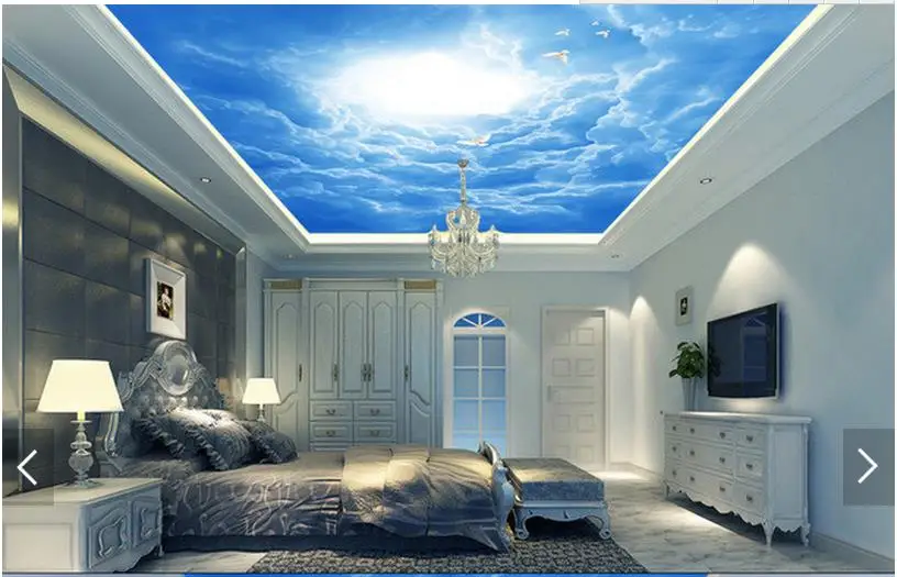 3d photo wallpaper ceiling wall murals Modern fantasy dove solid clouds frescoes on the blue sky room | Обустройство дома