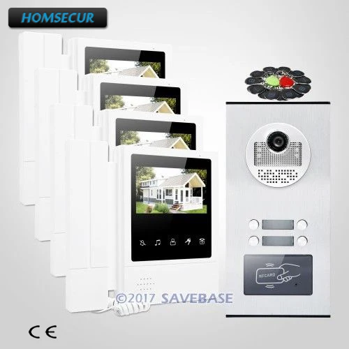 Видеодомофон HOMSECUR 4 3 &quotTFT с двусторонним интерком для безопасного дома|intercom kit|video