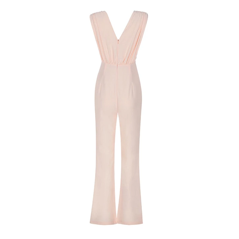 

Bqueen New Women Fashion Office Lady Sexy Deep V Sleeveless Backless Long Pants Party Club Bodycon Casual Jumpsuit 2019