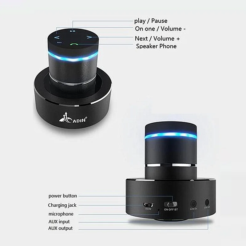 Adin 26 Вт вибрирующий динамик Bluetooth бас портативный динамик s беспроводной резонансный сенсорный стерео сабвуфер Громкая связь NFC с микрофоном