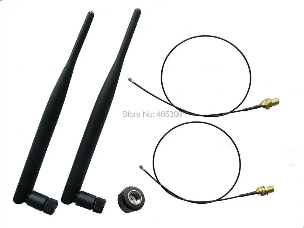 (Упаковка 10) 6dBi 2 4 ГГц 5 Двухдиапазонная WiFi RP SMA антенна + 35 см U. fl/кабель IPEX для