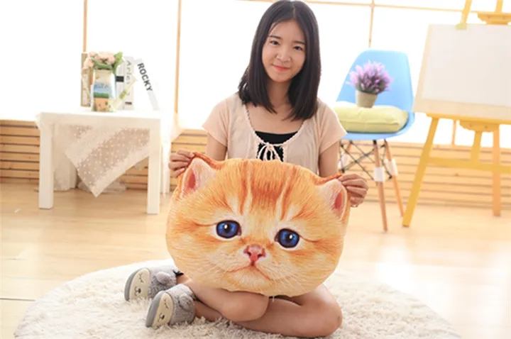 40 см 3D моделирование кошачья голова игрушка супер мягкая кошачья форма Подушка мягкая подушка для девочек