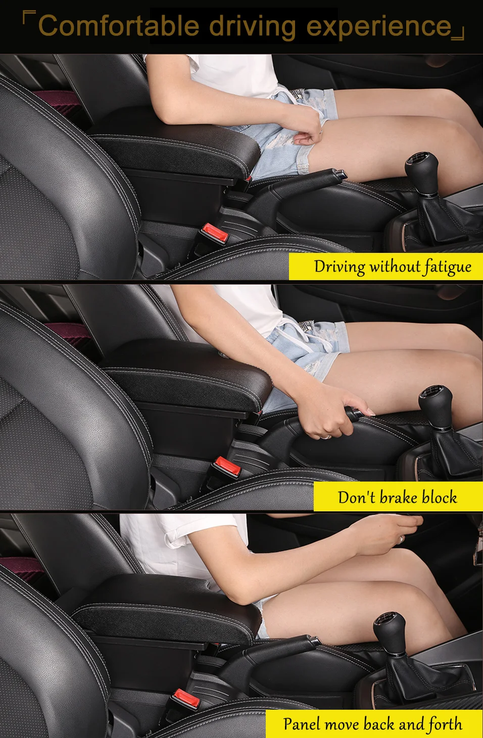 for MG ZS armrest box universal car center console caja modification double raised with USB No assembly