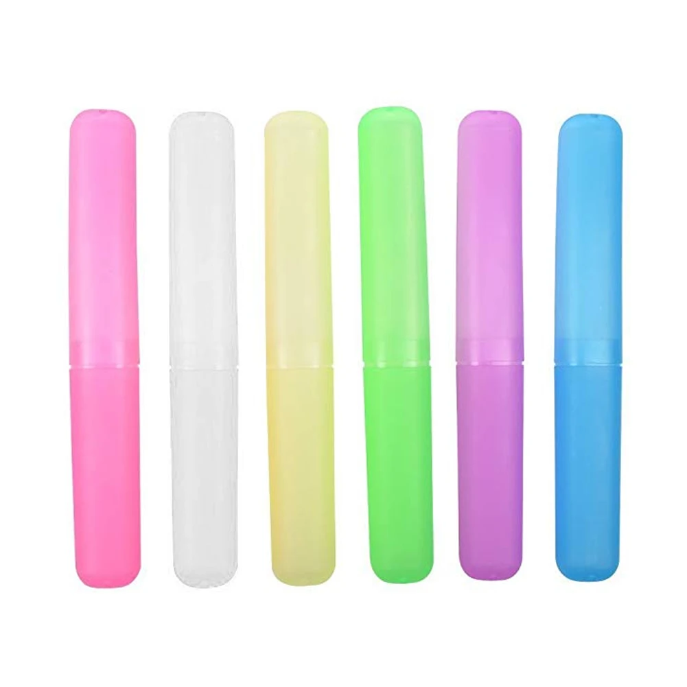 6 шт./компл. походный футляр для зубной щетки красочные пластик Малый Портативный