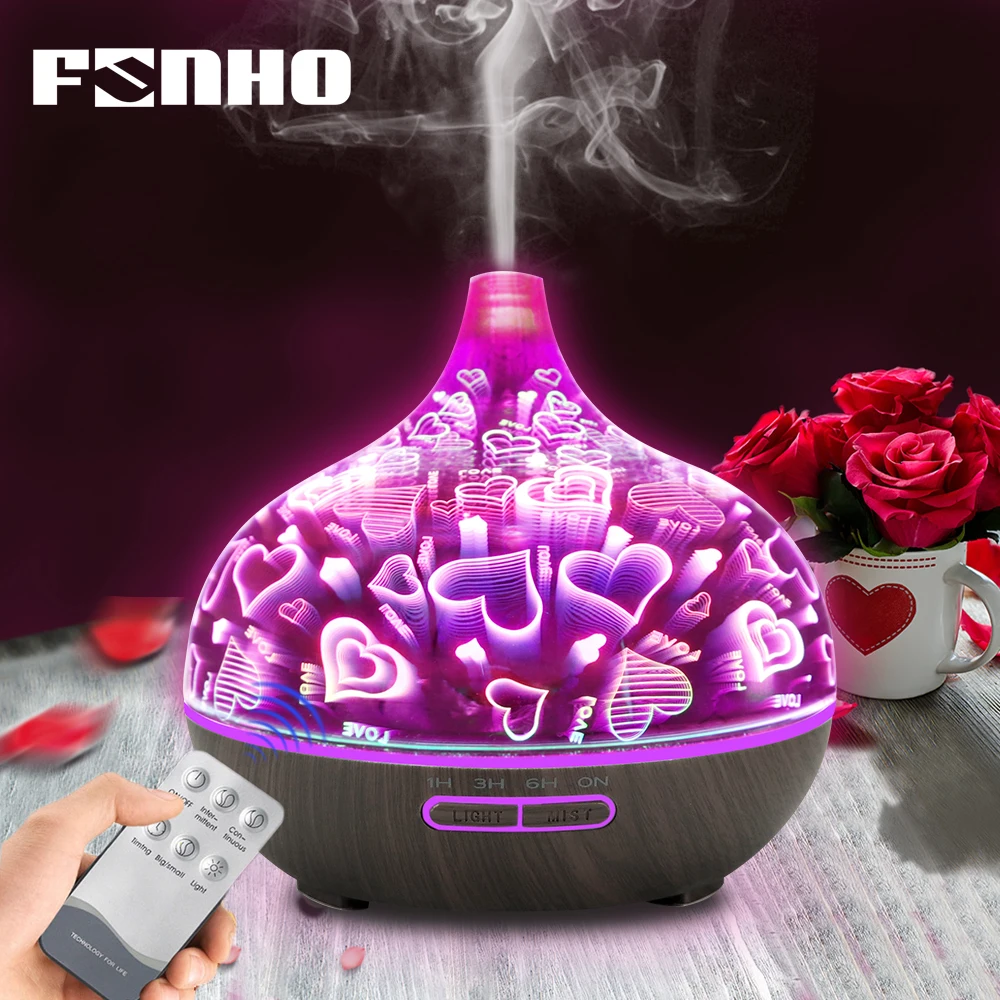 FUNHO 400 мл 3D Стекло увлажнитель для ароматерапии эфирное масло диффузор