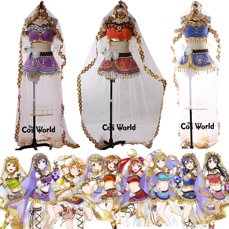 Love Live 9 символов Arabia dancing Diva Kousaka Honoka Minami Kotori Уми Сонода Ayase Eli платье на заказ