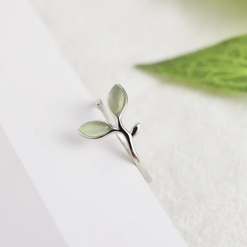 В богемном стиле новинка Опаловая ювелирных изделий из серебра Цвет лист Кольца