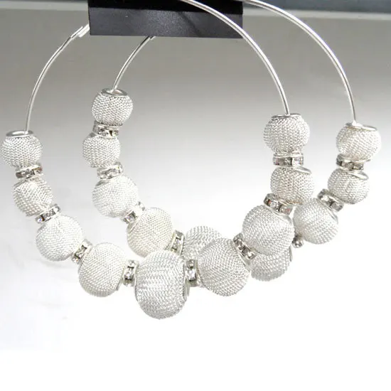 Оптовая продажа серебряные баскетбольные жены большие сетчатые бусины