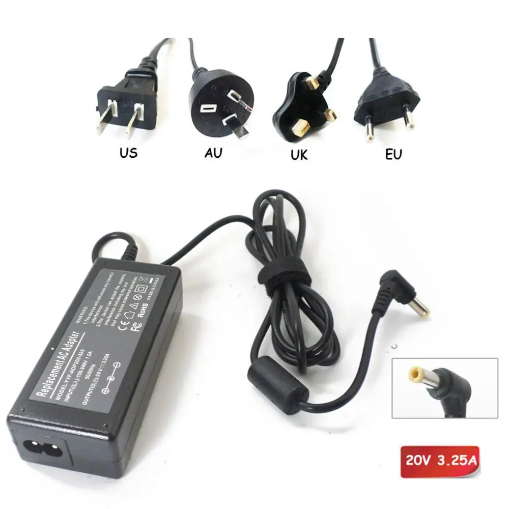 

20V 3.25A Laptop Power Supply Cord AC Adapter Charger For Lenovo V360 V370 V450 V460 V470 G455 G460 Z470 65W