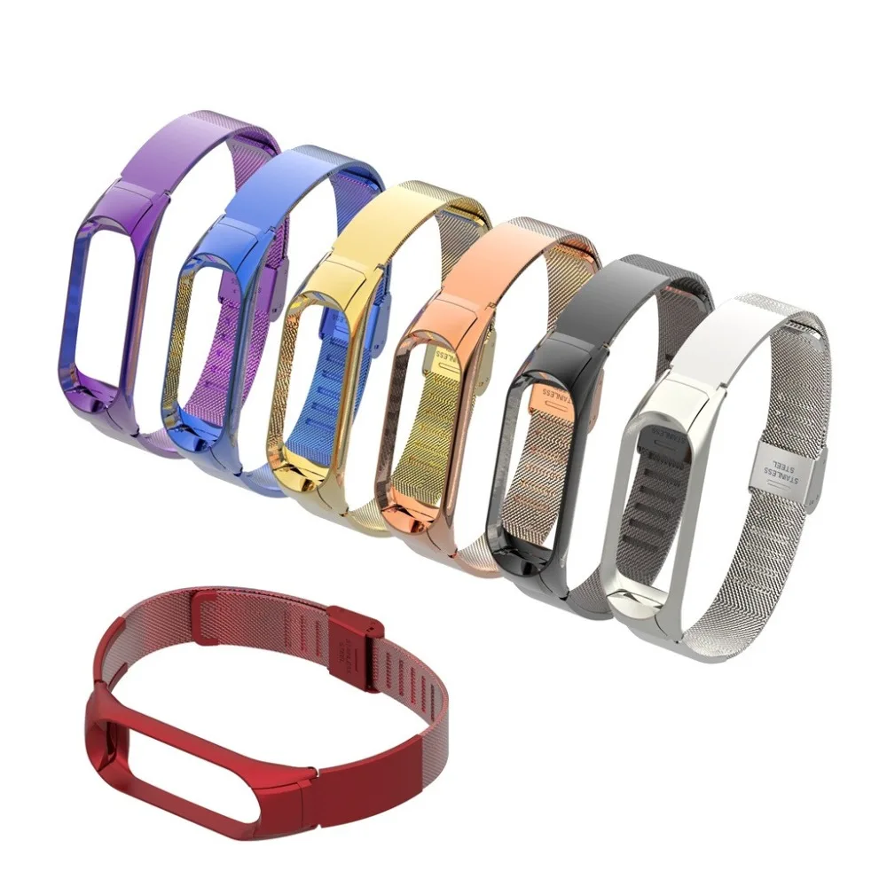 Роскошный ремешок на запястье для Xiaomi mi Band 3 xiomi xaomi mi band Band3 mi lanese Магнитный петля металлический браслет на запястье ремешки
