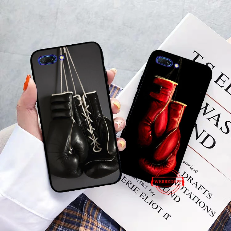 

Cartoon Boxing Girl Gloves Silicone Case for Huawei honor 6A 7A Pro 7X 8 Lite 8X 8C 9 9X Note 10 View 20