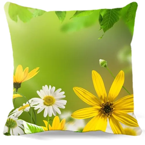 Детский чехол для подушки квадратная Мягкая Наволочка с изображением цветов и