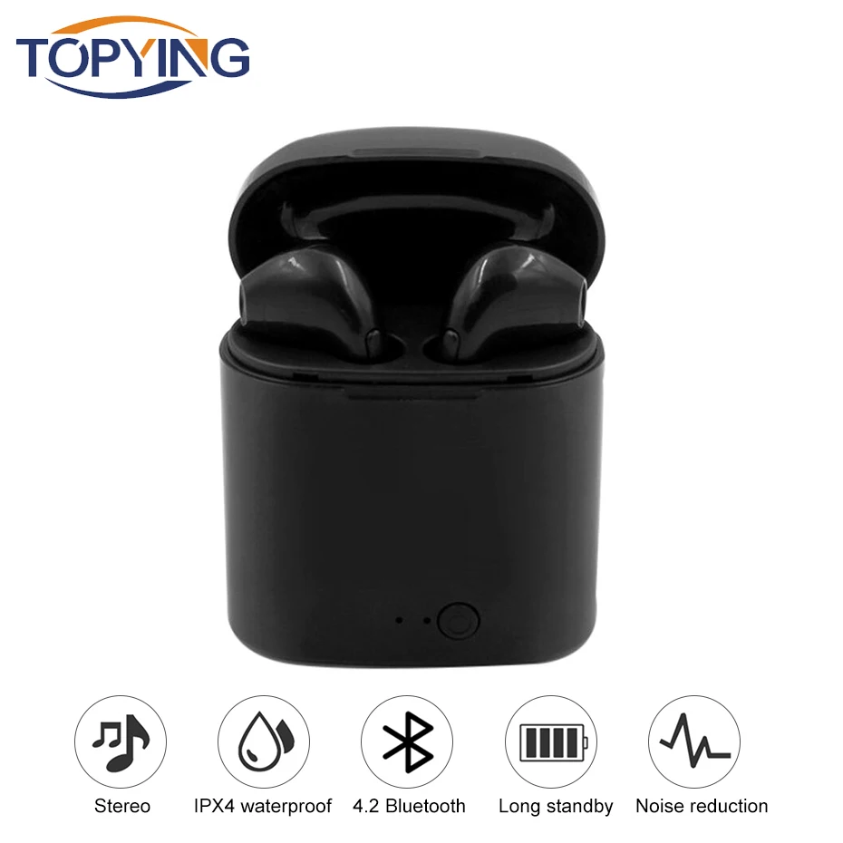 Новинка i7s TWS Bluetooth наушники спортивные Беспроводные с зарядным устройством