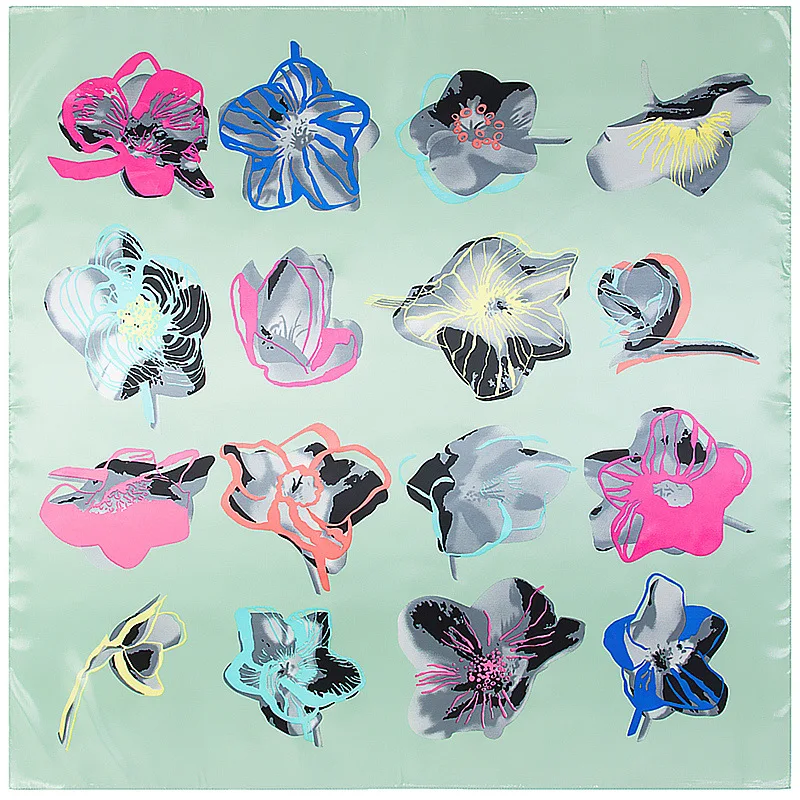 

90cm * 90cm new scarf abstract hand-painted flowers scarf ladies scarf