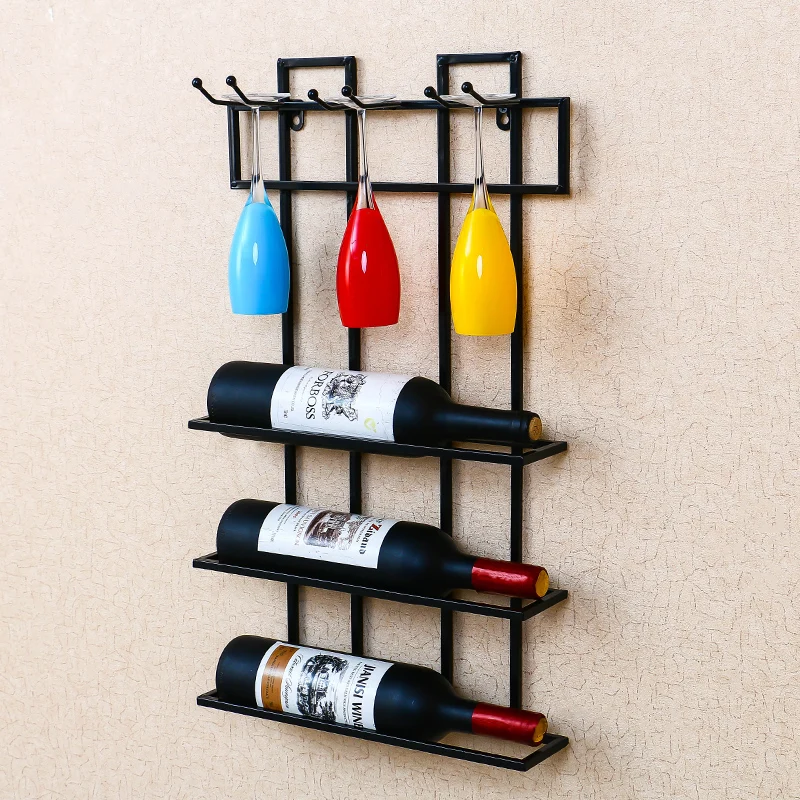Креативные настенные вешалки подвесные для вина рама красного вверх дном