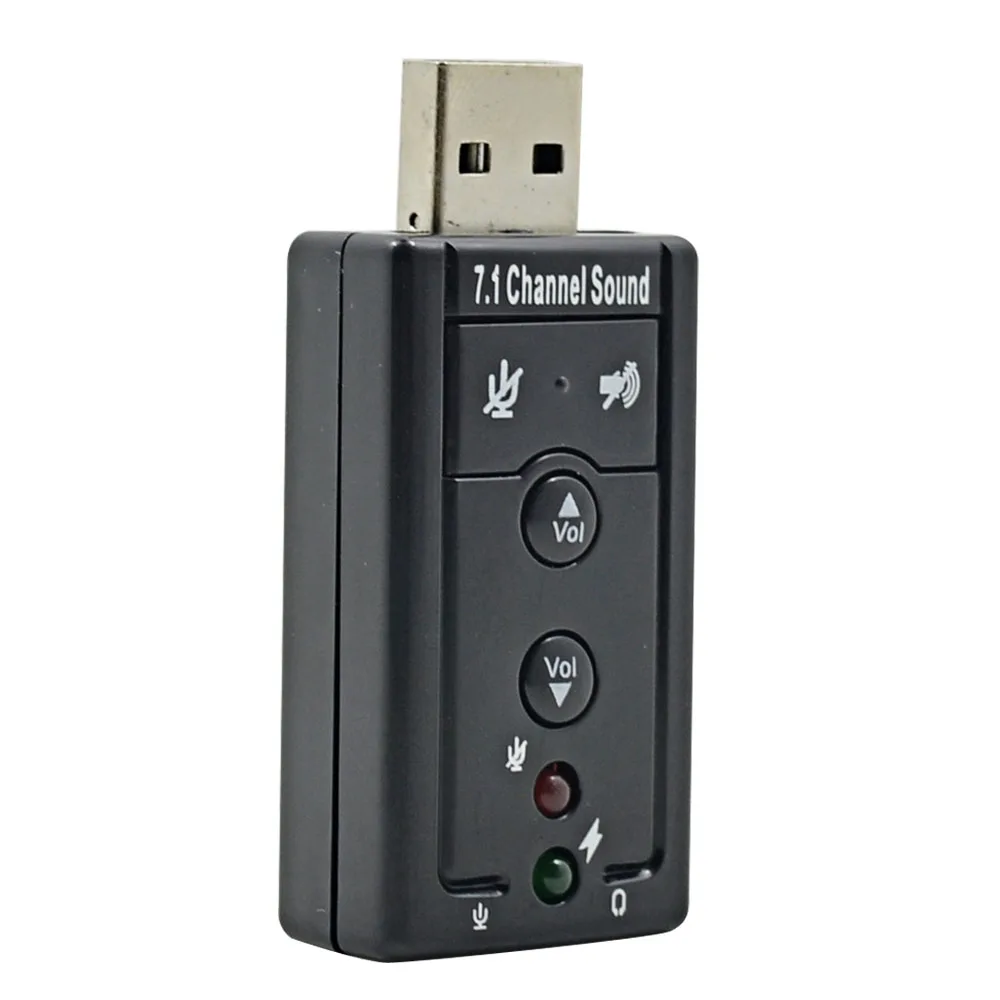 Зеленый TISHRIC 5HV2 7,1 внешний USB адаптер звуковой карты 3,5 мм разъем для USB аудио интерфейс микрофон наушники для MAC компьютера ноутбука - Цвет: Зеленый