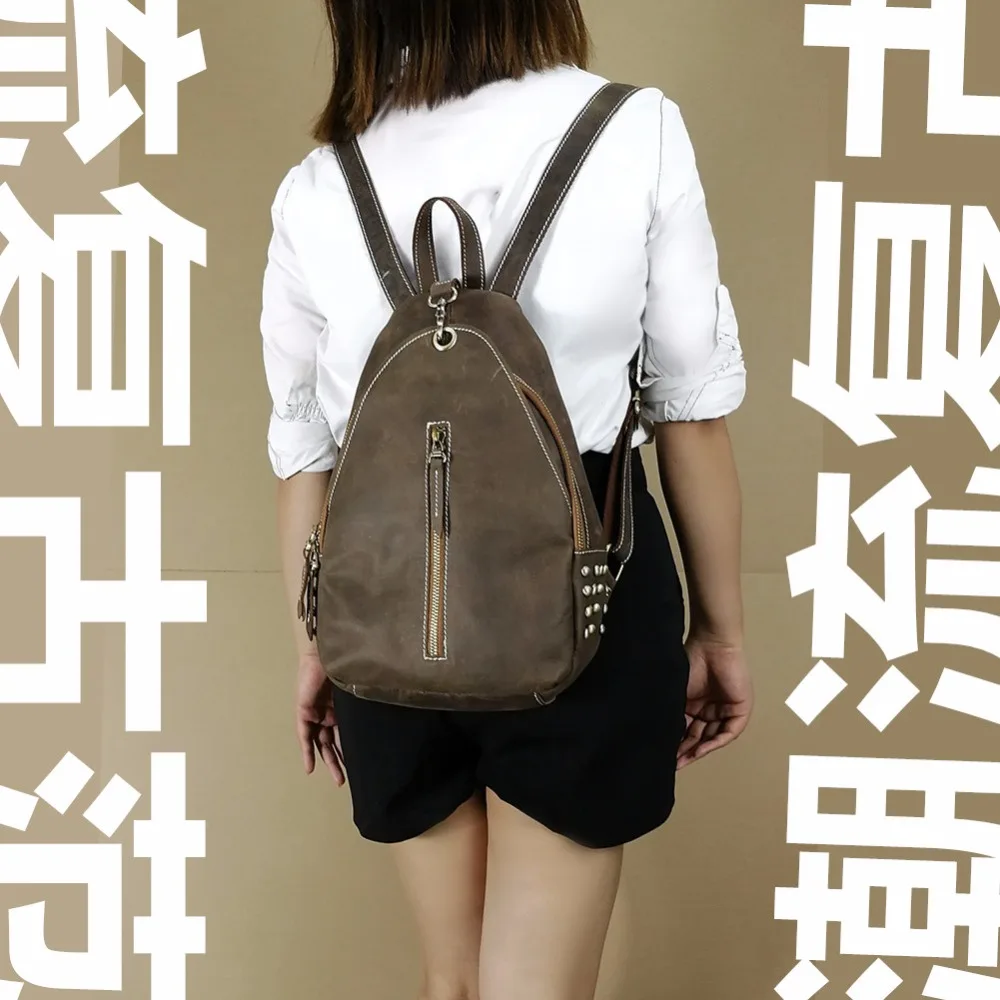 Рюкзак унисекс из натуральной кожи в стиле ретро|Мужские рюкзаки| |