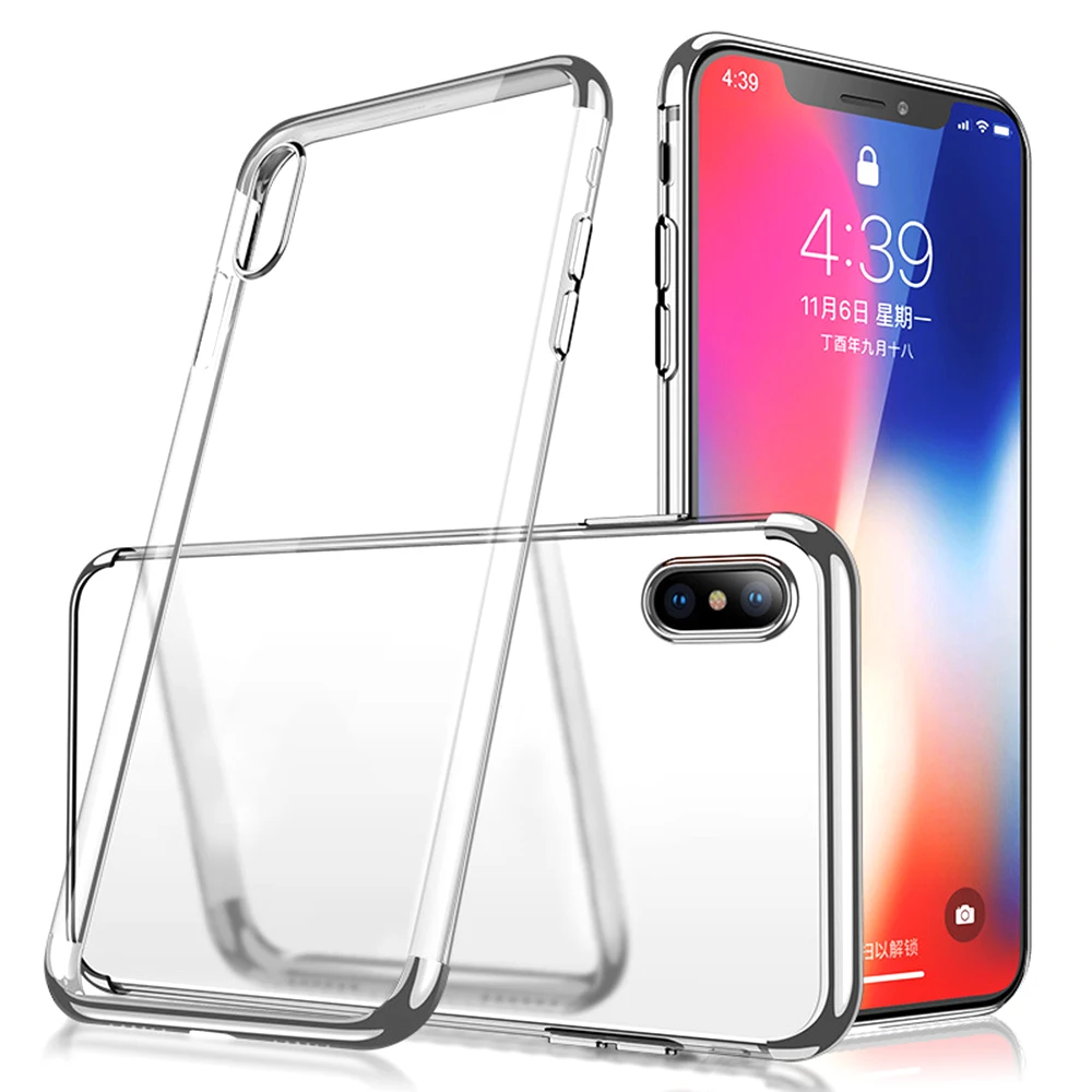 Силиконовый чистый мягкий чехол для iPhone X 10 XS Чехлы для MAX XR мягкий прозрачный TPU чехол для iPhone 7 8 7Plus 8Plus чехол для телефона