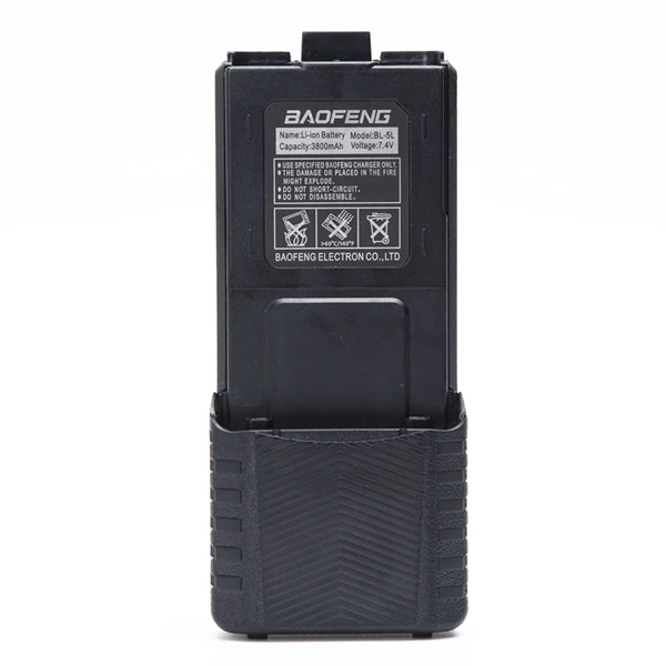 Baofeng UV-5R BL-5 1800 мА/ч, литий-ионный аккумулятор Батарея для Baofeng UV-5R UV-5RA BF-F8HP UV-5RE DM-5R плюс Ham Радио иди и болтай Walkie Talkie “иди и UV5R - Цвет: Black 3800mAh