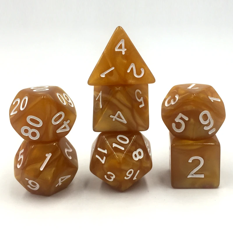Ролевые игральные кости Rollooo с жемчугом 7 шт. D4 D6 D8 D10 D % D12 D20|Кубики| |