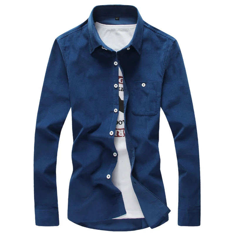 

(12-color) Men Shirt Autumn new shirts Business Casual Corduroy Shirt men large size Camisa