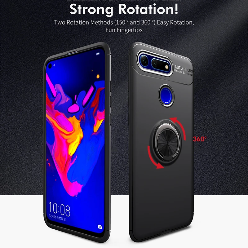 Чехол с кольцом-держателем для Huawei Honor View 20 мягкий силиконовый чехол телефона V20 6 4