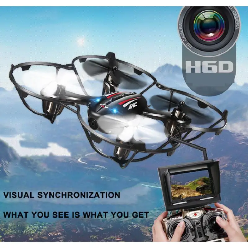 JJRC H6D Радиоуправляемый Дрон HD камера 200 Вт FPV пульт ДУ детские игрушки 360 прокатки 5