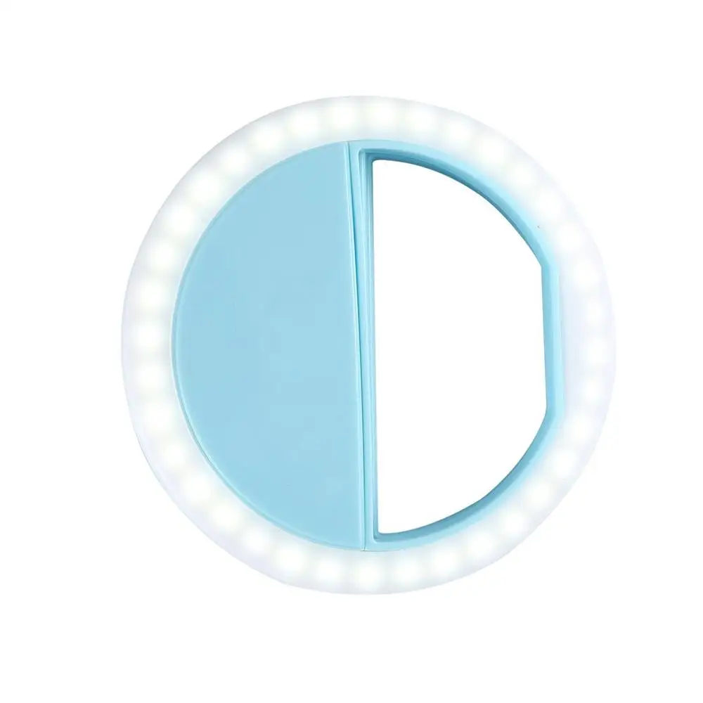 Blue 36LEDS Светодиодный кольцевой светильник для селфи, портативная лампа для селфи, светящаяся лампа с зажимом для камеры, фотосъемки, видео Точечный светильник, объектив luz para movil - Цвет: Blue 36LEDS