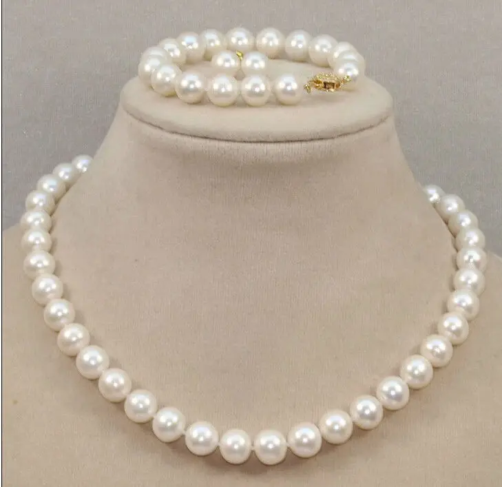 HOT SELL - CLASSIC 10-11mm south sea round white pearl necklace Bracelet Earring 18 inch14k -Top quality free shipping | Украшения и