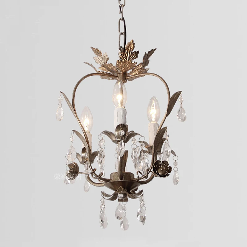 

SGROW Corridor Crystal Iron Pendant Lights for Parlor Dinning Room Living Room Bedroom Vintage Lampada Led Lighting Fixtures