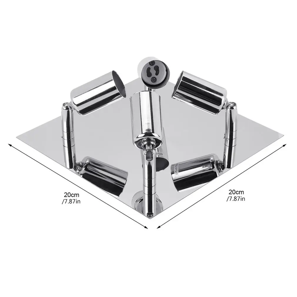 4-head Rotational Spotlight Ceiling Bar Light Fitting Fixture GU10 Satin Nickel Indoor Decoration Lamp | Освещение
