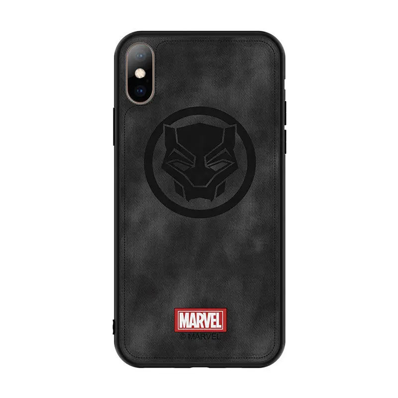 Black panther Чехол для телефона Apple iphone 7 8 Plus X XR XS 11 Pro MAX Marvel Человек паук Капитан Америка противоударный тканевый чехол - Цвет: Black panther
