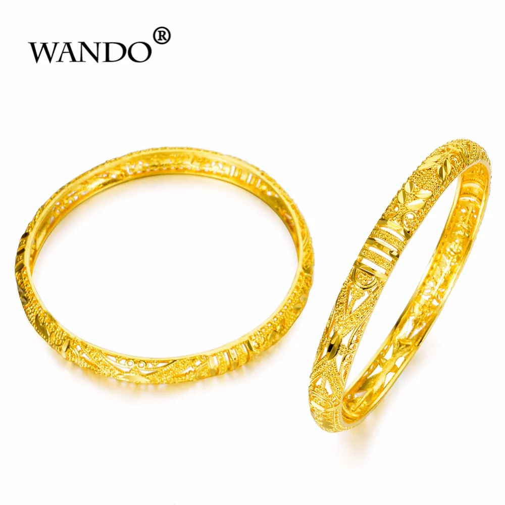 WANDO 2 шт./лот африканские ювелирные изделия золотой Дубайский браслет в виде