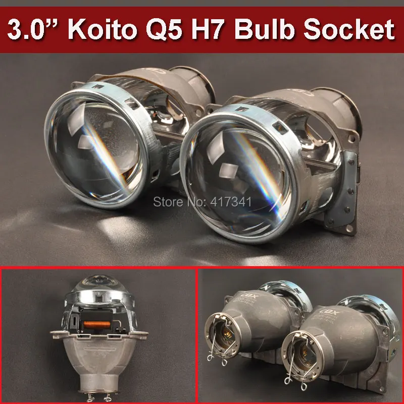 Автомобильный Стайлинг объектив проектора 3 дюйма Q5 Koito Bi xenon HID LHD с помощью H7