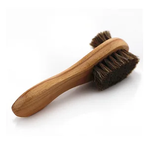 Двухсторонняя щетка для обуви из конского волоса с длинной ручкой, щетка для полировки обуви, щетка для обуви, щетка для удаления волос с мехом