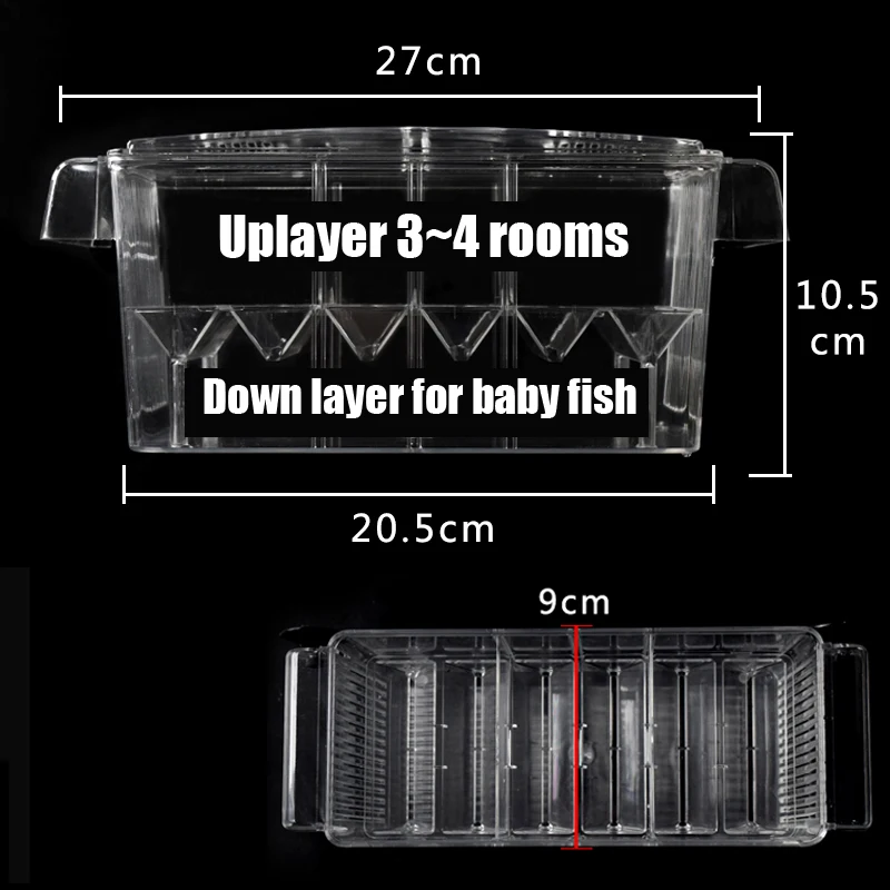 4-комнатный люк подвесной аквариум акриловый детский для разделения мелких рыб