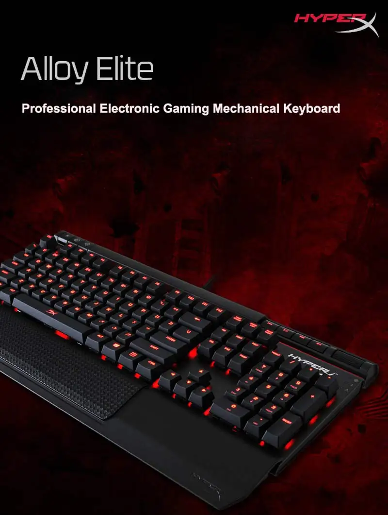 Механическая клавиатура kingston HyperX Alloy Elite с usb-портом для зарядки, прочная стальная рама, эргономичные игровые клавиатуры Cherry MX