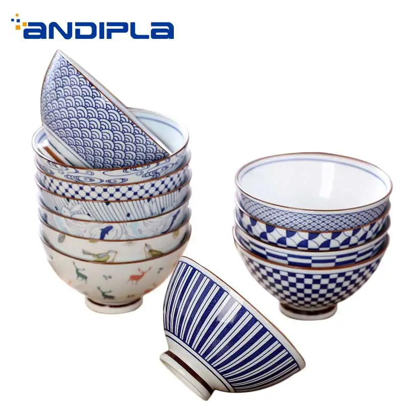 4,5 дюймов искусство Цзиндэчжэнь рисовая чаша керамическая Фарфоровая столовая посуда столовые приборы студенческие суповые пиалы для лапши рамен контейнер фруктовый держатель ремесла