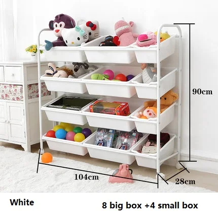 white 28x104x90H cm Детская стойка для хранения игрушек, отделочная стойка для игрушек, многослойная стойка с роликом для детских игрушек, шкаф для хранения игрушек, коробка для хранения - Цвет: white 28x104x90H cm