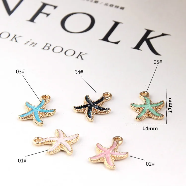 

Ocean Pendant Starfish Conch Shell Eardrop Necklace Charms Diy Jewelry Handmade Material 6pcs
