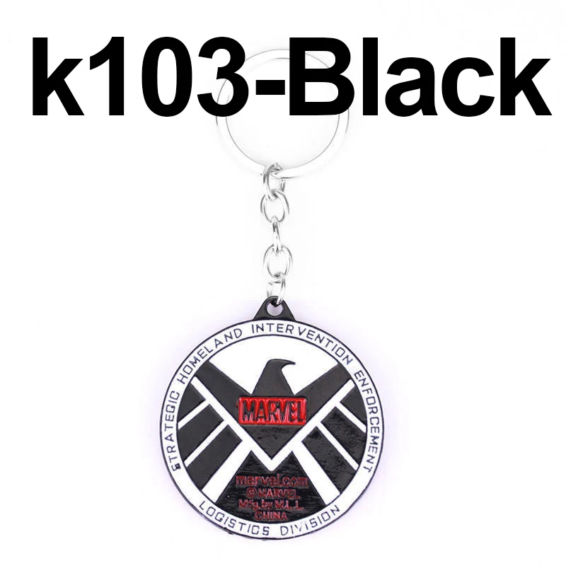 1 шт. Marvel Comics s.h.i.e.l. D. Hydra Логотип Щит металлический брелок супергерой Мстители Капитан Америка Осьминог Брелок - Цвет: Black