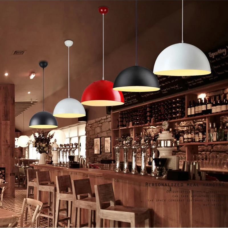 Restaurant pendant lamp chafing dish shop modern led lights single head creative personality semicircle hanging | Освещение